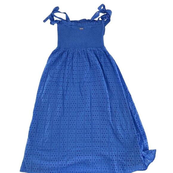 Cabana Life Women's Blue Eyelet Midi Dress Size S - Picture 2 of 10